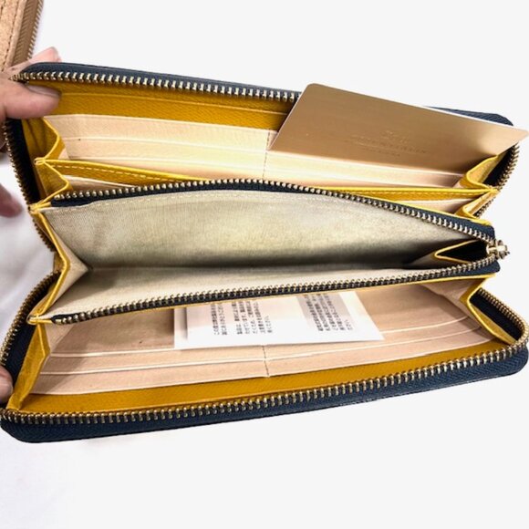 2 Vintage Wallets black leather full zip Cole Hann Gold Shimmer &EPoi Yellow (71 - Picture 7 of 11